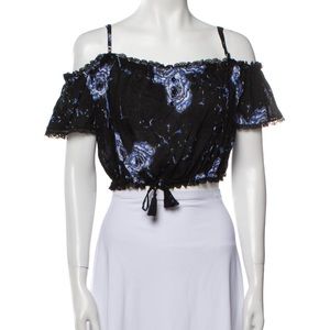 Poupette St Barth Cropped Off the Shoulder Top NWOT